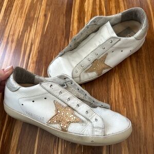 Golden Goose Women's White Sneakers with Gold Star